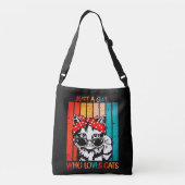 NET EEN MEISJE DIE VAN CATS GISTEERDE grappige kat Crossbody Tas (Achterkant)