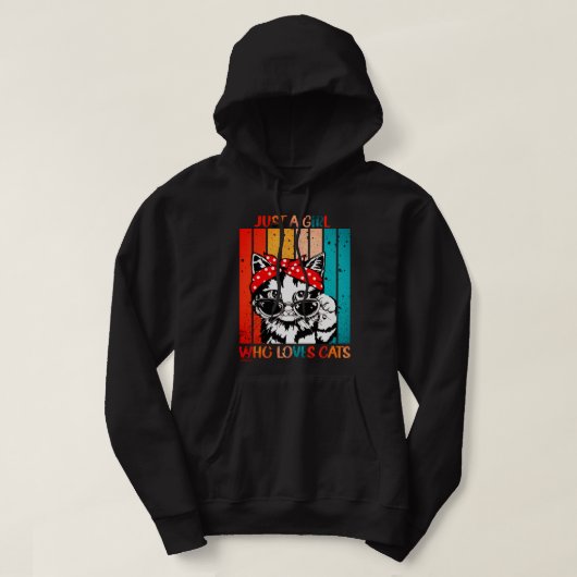 NET EEN MEISJE DIE VAN CATS GISTEERDE grappige kat Hoodie (Design voorkant)