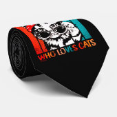 NET EEN MEISJE DIE VAN CATS GISTEERDE grappige kat Stropdas (Opgerold)