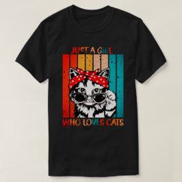 NET EEN MEISJE DIE VAN CATS GISTEERDE grappige kat T-shirt
