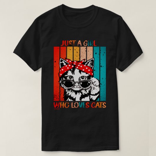 NET EEN MEISJE DIE VAN CATS GISTEERDE grappige kat T-shirt (Design voorkant)