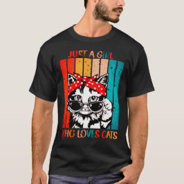 NET EEN MEISJE DIE VAN CATS GISTEERDE grappige kat T-shirt