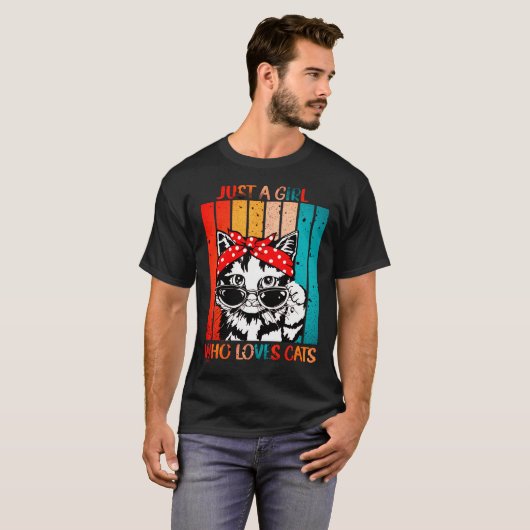 NET EEN MEISJE DIE VAN CATS GISTEERDE grappige kat T-shirt (Voorkant volledig)