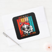 NET EEN MEISJE DIE VAN CATS GISTEERDE grappige kat Vierkante Sticker (Envelop)