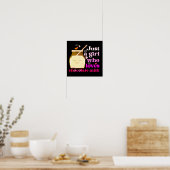 NET EEN MEISJE DIE VAN CHOCOLAAT MELK grappig HOUD Poster (Keuken)