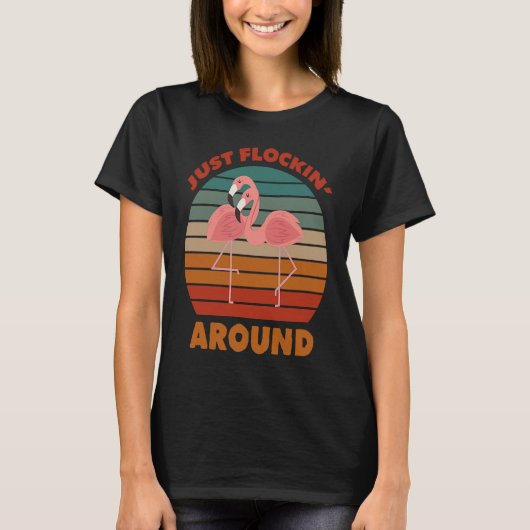 Net Flockin rond Funny Flamazing Flamingo Danc T-shirt (Voorkant)