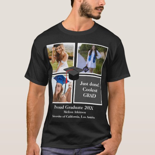 Net gedaan Afstuderen 3 Fotocollage T-shirt (Voorkant)