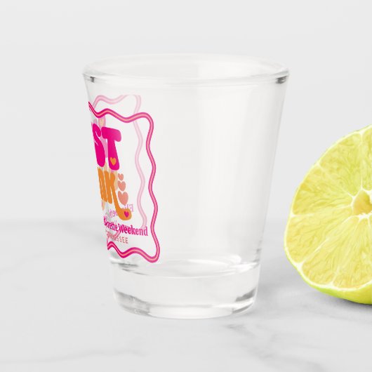 Net Gedronken Retro Verliefd Druk Hen Party Shot Glas (Rechts)