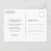 Net gehuwde Elegant Script Photo Elopement Aankondigingskaart (Achterkant)