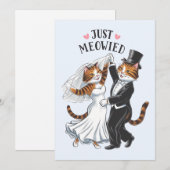 Net gehuwde koppels kat grappige bruiloft feestdagenkaart (Voorkant / Achterkant)