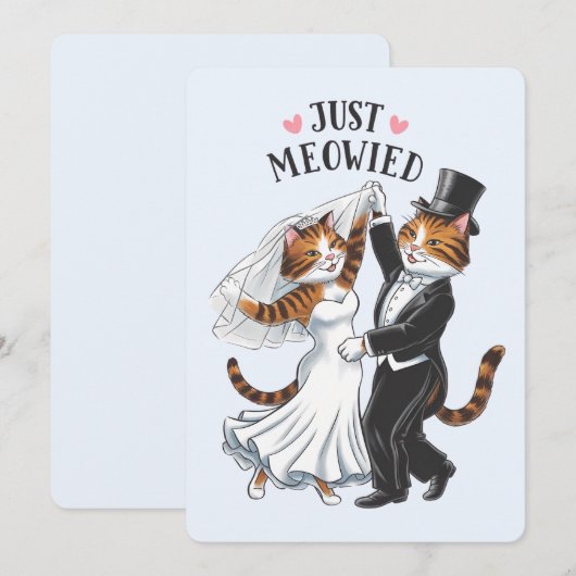 Net gehuwde koppels kat grappige bruiloft kaart (Voorkant / Achterkant)