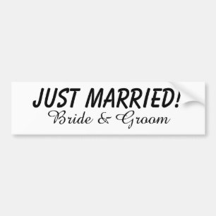 NET GEMAAKT NAMEN VAN BORD EN GROOM Wedding Bumpersticker