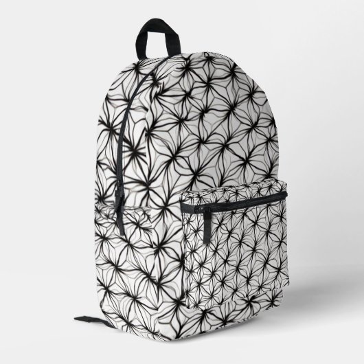 Net Geometrie – Diamanten Mesh Abstract Bedrukte Rugzak (Achterkant Hoek Links)
