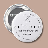 Net gepensioneerde pensionering pin classy eenvoud ronde button 5,7 cm