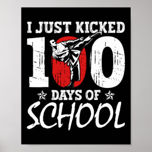 Net geschopt 100 dagen van school Martial Arts Kar Poster
