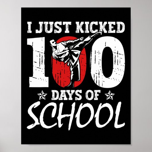 Net geschopt 100 dagen van school Martial Arts Kar Poster (Voorkant)