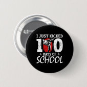 Net geschopt 100 dagen van school Martial Arts Kar Ronde Button 5,7 Cm (Voorkant /achterkant)