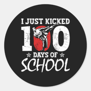 Net geschopt 100 dagen van school Martial Arts Kar Ronde Sticker