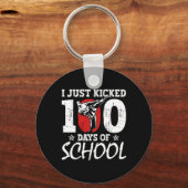 Net geschopt 100 dagen van school Martial Arts Kar Sleutelhanger (Voorkant)