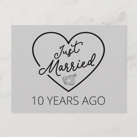 Net getrouwd, 10 jaar geleden III Briefkaart (Voorkant)