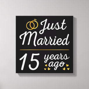 Net getrouwd, 15 jaar geleden II Canvas Afdruk