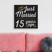 Net getrouwd, 15 jaar geleden II Canvas Afdruk (Insitu (Woonkamer))