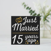 Net getrouwd, 15 jaar geleden II Kaart (Staand voorkant)