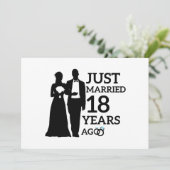 Net getrouwd 18 jaar geleden, 18e jubileum koppel kaart (Staand voorkant)
