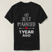 Net getrouwd 1 jaar geleden 1 trouwdag t-shirt (Design voorkant)
