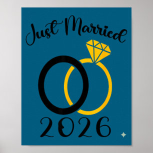 Net getrouwd 2026 trouwring bijpassende honeymoon poster
