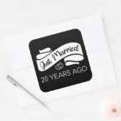 Net getrouwd, 20 jaar geleden V Vierkante Sticker (Envelop)
