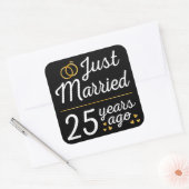 Net getrouwd, 25 jaar geleden II Vierkante Sticker (Envelop)