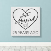 Net getrouwd, 25 jaar geleden III Canvas Afdruk (Insitu (Houten vloer))