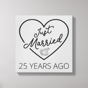 Net getrouwd, 25 jaar geleden III Canvas Afdruk