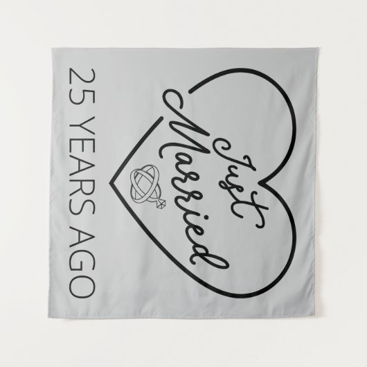 Net getrouwd 25 jaar geleden III Wandkleed (Voorkant (horizontaal))