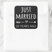 Net getrouwd 25 jaar geleden ik vierkante sticker (Tas)