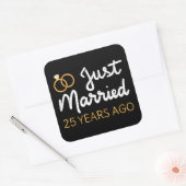 Net getrouwd 25 jaar geleden IV Vierkante Sticker (Envelop)