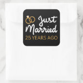 Net getrouwd 25 jaar geleden IV Vierkante Sticker (Tas)
