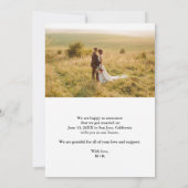 Net getrouwd 2-foto bruiloft elopement aankondiging (Achterkant)
