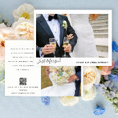 Net getrouwd 2 foto QR code Elopement bruiloft Aankondiging