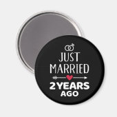 Net getrouwd 2 jaar geleden, 2de trouwdag magneet (Voorkant / Achterkant)