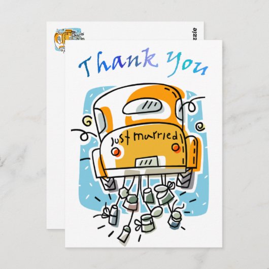 Net getrouwd (2c) Dank je wel kaart (Voorkant / Achterkant)