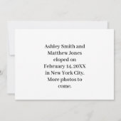 Net getrouwd 3 foto bruiloft aankondiging (Achterkant)