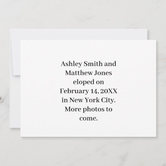 Net getrouwd 3 foto bruiloft aankondiging (Achterkant)