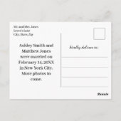 Net getrouwd 3 foto bruiloft aankondiging briefkaart (Achterkant)