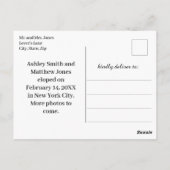 Net getrouwd 3 foto elopement aankondiging briefkaart (Achterkant)