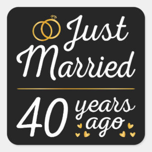 Net Getrouwd 40 Jaar Geleden II Vierkante Sticker