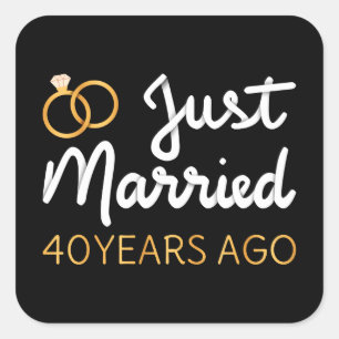 Net Getrouwd 40 Jaar Geleden IV Vierkante Sticker