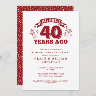 Net getrouwd 40e bruiloft Jubileum Kaart