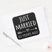 Net getrouwd 50 jaar geleden I Vierkante Sticker (Envelop)